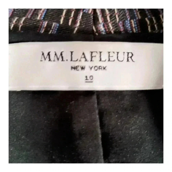 MM Lafleur  Dress Sheath Short Sleeve V-Neck Brown Multi Women's 10 - Picture 3 of 4